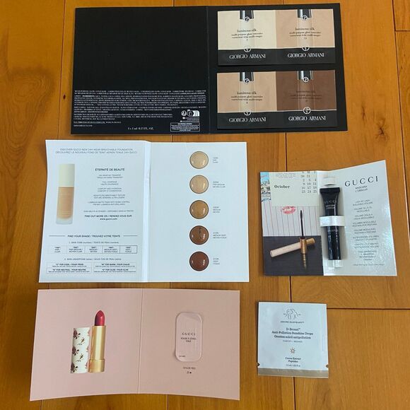 Luxury Makeup Sample Bundle - Gucci, Giorgio Armani, Drunk Elephant - Picture 1 of 7